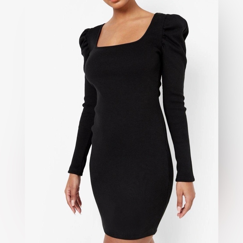 Jolie & Joy Ribbed Puff Shoulder Dress